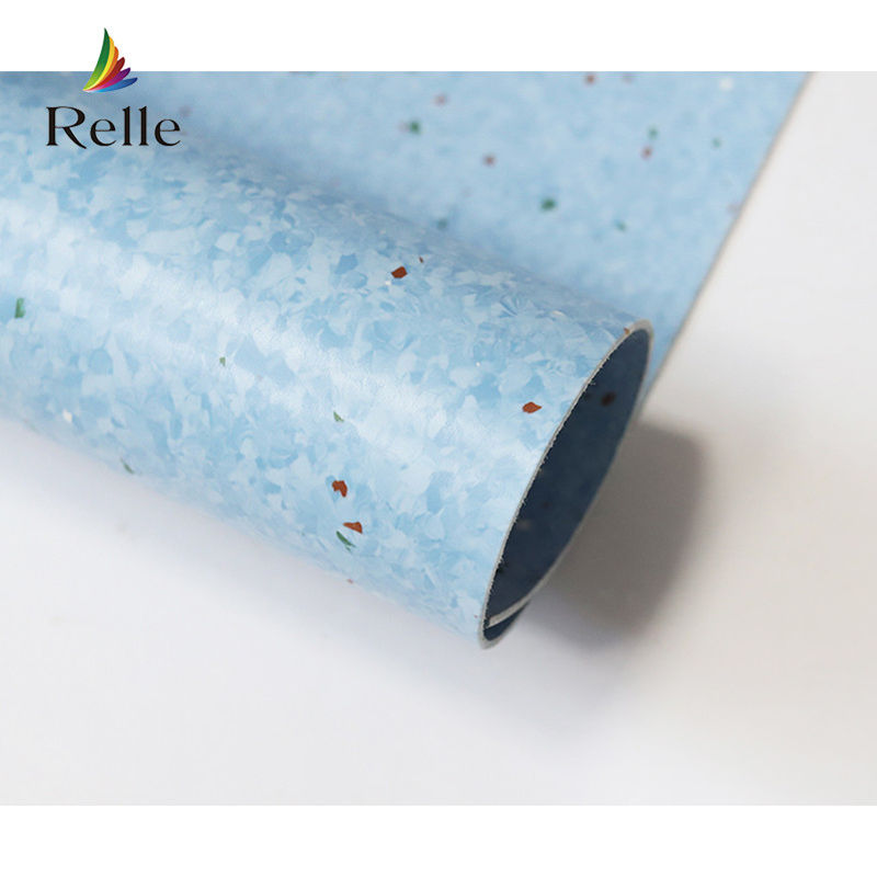 Relle ブルー&ホワイト グラニット 均質 抗菌 ヴィニール 床 ロール PUR コーティング