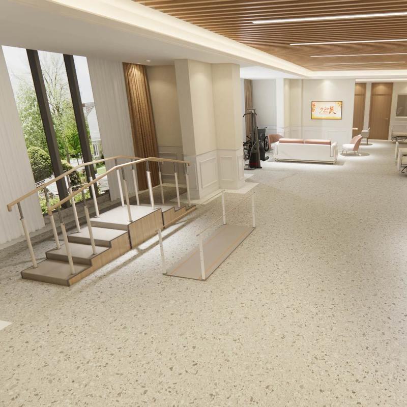 介護施設向け包括的な高齢者ケア用床材 – 医療グレード均質衛生スタイル