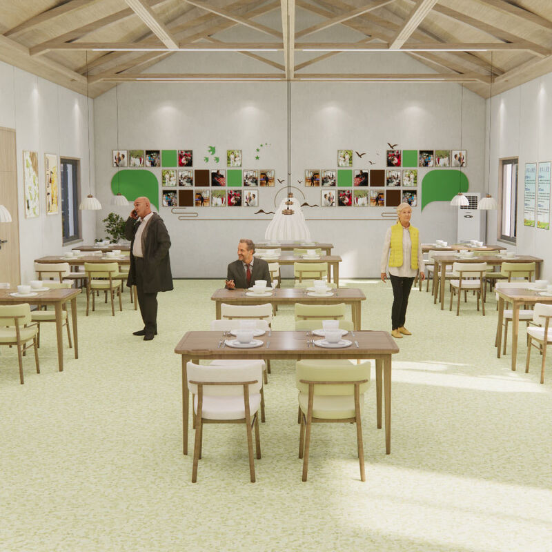 介護施設患者室向け、耐衝撃性・傷つきにくい均質床材