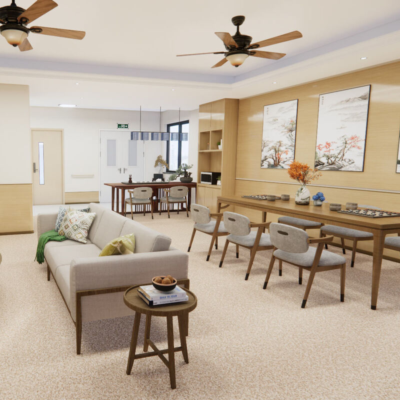 介護施設患者室向け、耐衝撃性・傷つきにくい均質床材